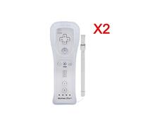 2x 2 en 1 Manette Wiimote Motion Plus pour Nintendo Wii /Wii U /WII mini Blanc -QUMOX® Blanc