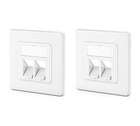 2X 2 Port Boîtier De Raccordement Lan Boîtier De Données Encastré Pour Modules Keystone Sortie Coudée À 45° Pour Modules Keystone Avec P. Ex. Rj45 Coaxial F Rj-11 Cinch Jack Toslin[HDM5230890]