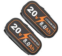 2X 20V 8.0Ah/8000mAh Remplacement pour Worx Batterie WA3551, Li-ION Remplacement pour Worx WA3551.1 WA3553 WA3553.2 WA3641 WA3572 WA3557 WX390 WX176 WX166.4 WX372.1 WG629E WA3760 WA3881