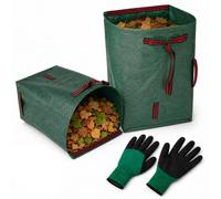 2X 272L Sacs de Jardin Gants Inclus Sac Jardin Dechets Verts Avec Poignées Sacs Jardinage Réutilisables indéchirables pour Feuilles Débris Branches Végétaux
