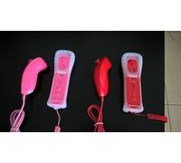 2x 2n1 Manette Wiimote Controller Nunchuk Intégré Motion Plus Pour Wii Rose