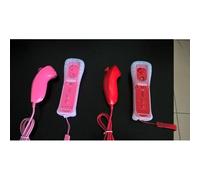 2x 2n1 Manette Wiimote Controller Nunchuk Intégré Motion Plus Pour Wii Rose