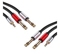 2X 3,5 mm à Double 6,5 mm Adaptateur Jack Câble Audio 3,5 à 6,5 AUX Cordon 3,5 Jack Splitter pour Guitare Mixer Amplifier Bass