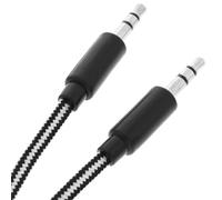 2x 3.5mm adaptateur jack stéréo noir câble plat - longueur du câble : 1M