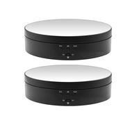 2X 360 Degrés Motorisé Rotatif Miroir Présentoir Tourne-Disque Vitrine pour Spectacle Bijoux Prendre Photo Toile de Fond Stand