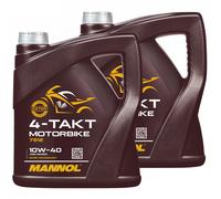 2x 4 Litre D'Huile de Moteur Moto 4-Takt 10W-40 Mannol Api Sl L'Huile
