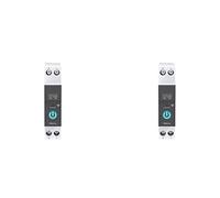 2X 40A Tuya Monophasé Sur Guide Din WIFI Smart Compteur D'énergie Minuterie Consommation D'énergie Moniteur KWh Wattmètre,Noir avec Mesure
