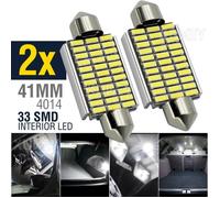 2X 41mm Universel Ampoules LED Blanche de voiture intérieure C5W pour Veilleuses, Plaque d'immatriculation, Coffre, 33SMD 12V