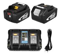 2X 5.5Ah Remplacement pour Makita 18V Batterie avec 3A DC18RD Chargeur à Double Port Remplacement pour Makita BL1850B BL1850 BL1840 BL1830 BL1815 Batterie LXT-400