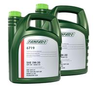 2x 5 Litre D'Huile de Moteur FANFARO 5W-30 Api Sn L'Huile Huile BMW VW Mercedes