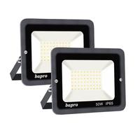 2x 50W 5000LM Projecteur LED Lumières Extérieures, bapro 3000K Super Lumineux Blanc Chaud Lampe Projecteur Spot LED Puissant, Projecteur LED Extérieur IP65 Etanche