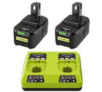 2X 5500mAh Batteries Rechange pour Ryobi 18V One+ et 1 Chargeur Double Port Compatibles avec Ryobi P108, RB18L50, RB18L40, P189, P102, P107, RB18L25, RB18L20, RB18L13, RB18L15