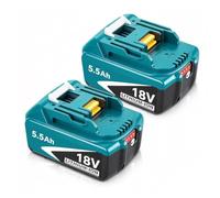 2X 5500mah Remplacement pour Makita Batterie 18V pour BL1860B | BL1850 BL1850B BL1860 BL1860B BL1840 BL1840B Compatible avec les outils 18 V de la gamme LXT avec indicateur LED