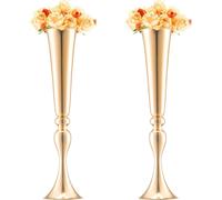 2x 56 cm or Présentoir de fleurs Vase de fleurs moderne Décoration de mariage Vases