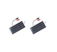2X 5W 12V Panneau Solaire Polysilicium Panneau de Charge ÉTanche Portable ExtéRieur avec Clips Peut Charger une Batterie 9-12V