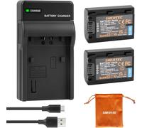 2X 7.2V Batterie Li-ION et Chargeur Micro USB Compatible avec Sony Batterie NP-FH50 DSLR-A230, DSLR-A290, DSLR-A330, DSLR-A380, DSLR-A390, DSC-HX1, DSC-HX100V, DSC-HX200V, HDR-TG5V