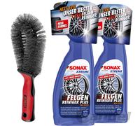 2x 750ML SONAX Xtreme Jante Propre Plus + Brosse pour Ultra Doux Entretien