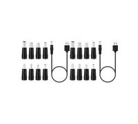 2X 8 In1 5V USB Vers 5.5X2.1Mm 3.5Mm 4.0Mm 4.8Mm 6.4Mm 5.5X2.5Mm 6.3Mm Plug Cordon de Charge pour Ventilateur Haut-Parleur Routeur Lampe LED