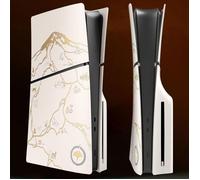 2x 8 Pièces Housse Coque pour Console PS5 Slim - Façades Ghost of Yotei Gold Limited Edition