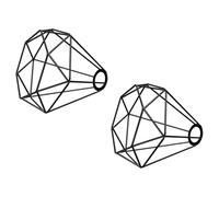 2x Abat-jour cage noir 200mm Ø