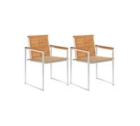 Vidaxl Chaises De Jardin Avec Coussins 2 Pcs Acacia Solide Et Acier