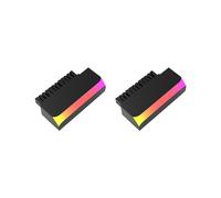 2X Adaptateur D'Alimentation ATX 24 Broches Vers 90 ARGB pour Carte Mère, Connecteurs de Câble D'Alimentation, Montage Modulaire DIY, Noir