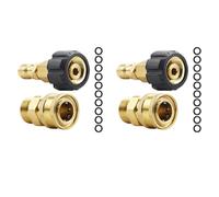 2X Adaptateur de Laveuse Pression Ensemble,M22 14Mm Pivotant M22 MéTrique Raccord,M22-14 Pivotant + 3/8Pouces Fiche,5000 PSI