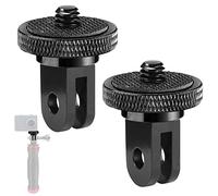 2X Adaptateur de Trépied, 1/4" Fixation de Trépied Compatible en Aluminium | Adaptateur de Support de Caméra, Adaptateur de Filetage de Trépied Rotatif
