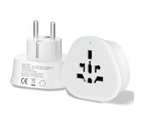 2X Adaptateur de Voyage Prise EU, US/Canada/Suisse/UK/Brésil/Australie/Chine vers Europe Schuko, convertisseur de Broches, Prise Mondiale vers Prise Allemagne/France (840DEx2)