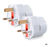 2X Adaptateur Prise Anglaise - Modèle Schuko Type G - Fiche France vers Royaume-Uni - Prise Compact pour Voyage - Compatible