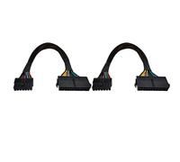2X Adaptateur Secteur Principal ATX PSU 24 Broches à 14 Broches Câble Gainé Tressé (30 cm)