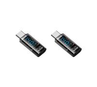 2X Adaptateur USB C Affichage LED Puissance 140W 40Gbps 8K Extension USB C PD3.1 Connecteur Type C Testeur de Puissance Type C Noir