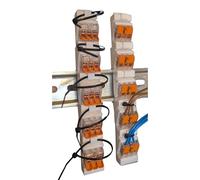 2x Adaptateurs premium compatibles avec 5x Wago 221-412/413/415 + décharge de câble 5 fois - Support professionnel compatible avec rail DIN (rail chapeau) avec décharge de traction intégrée