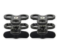 2X Alliage D'Aluminium Bras Articulés À Rotule 3 Section Joint À Rotule Pince Montage Remplir Lumière Support Lampe La Plongée Sous-Marine
