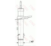 2x Amortisseur Goujon en haut JGM1019T TRW pour PEUGEOT 207 SW