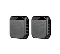 2X Amplificateur de Voix 2200 Mah Haut-Parleur Vocal Multifonctionnel Haut-Parleur Portable avec Affichage Du Microphone, pour la Parole des