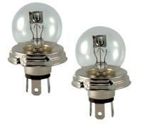 2x AMPOULE 12V 45/40W P45T TRANSPARENT VOITURE ANCIENNE RETRO VINTAGE DOUBLE FILAMENT CODE + PHARE PROJECTEUR LAMPE ECLAIRAGE