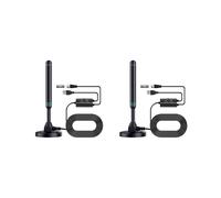 2X Antenne TV Numérique Haute Définition Colonne Amplificateur Universel Intérieur et Extérieur avec Interrupteur Antenne TV UHF Réglable