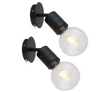 2x Applique Applique Salon Spot mobile Noir Aluminium H 14,5 cm