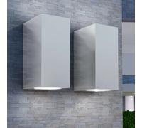 2x Applique Murale d'Extérieur Carré vers le Bas/Haut Lampe Murale vidaXL