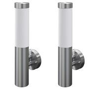 vidaXL Appliques murales cylindriques en acier inoxydable – 2 pièces Argent