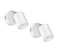 ledscom.de 2x Spot mural WAIKA, à une flamme, avec interrupteur, GU10, blanc mat, in mpoule LED GU10 630lm, blanc chaud