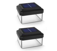 2x Appliques solaires LED pour poteau, 100x100mm, Blanc neutre et GreenBlue [EEK: G]