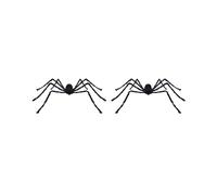 2X Araignée Noire de 90 cm, Décoration D'Halloween, Accessoire de Maison Hantée, Décor Géant Intérieur et Extérieur