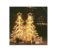 vidaXL Arbres de Noël pliables avec LED 2 pcs Blanc chaud 87x87x93 cm