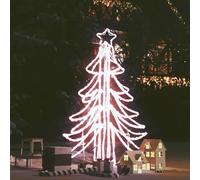2x Arbres de Noël Pliables et LED Blanc Chaud 87x87x93 cm Décoration vidaXL