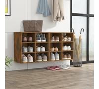 2x Armoires à Chaussures Chêne Fumé 52,5x30x50 cm Etagères Meubles vidaXL