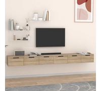 2x Armoires Murales Blanc 102x30x20 cm Bois d'Ingénierie Suspendues vidaXL