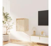 2x Armoires Murales Blanc 30x30x40 cm Bois de Pin Massif Flottantes vidaXL