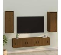 vidaXL Armoires murales 2pcs Marron miel 30x30x80cm Bois de pin massif813502 Brun G